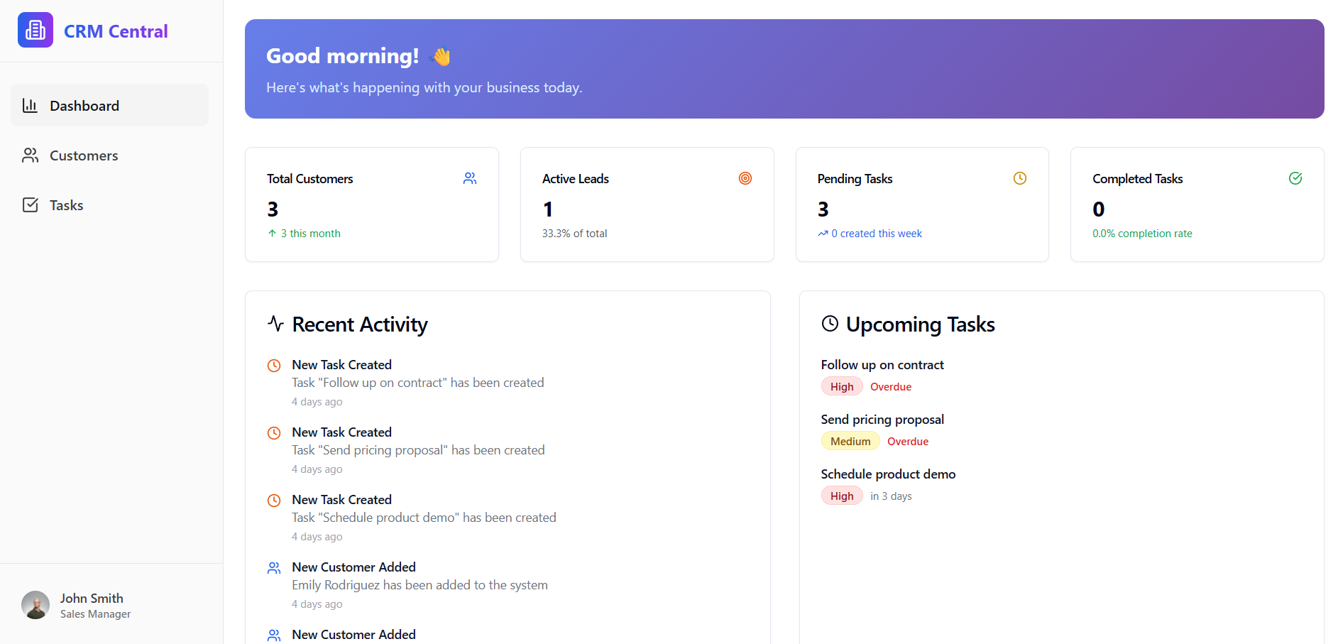 CRM Dashboard
